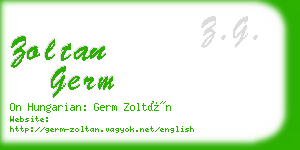 zoltan germ business card